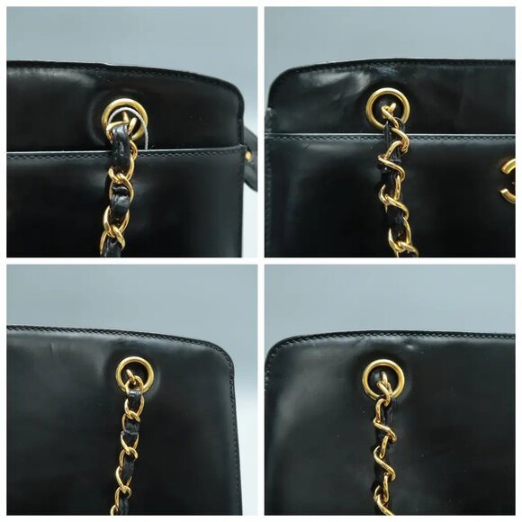 100% Authentic CHANEL Black Leather Satchel 922-113024 - Picture 9 of 12